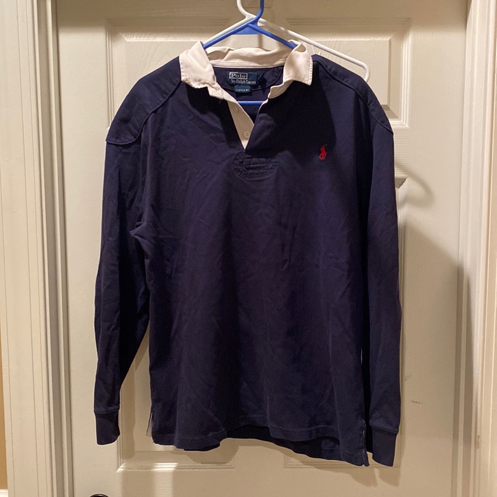 Vintage Ralph Lauren Polo long sleeve polo button shirt, padded Custom Fit
